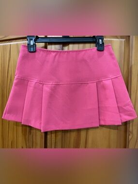 Vintage ~Forever 21 XXI Hot Pink Pleated Mini Skirt MADE IN 🇺🇸 USA